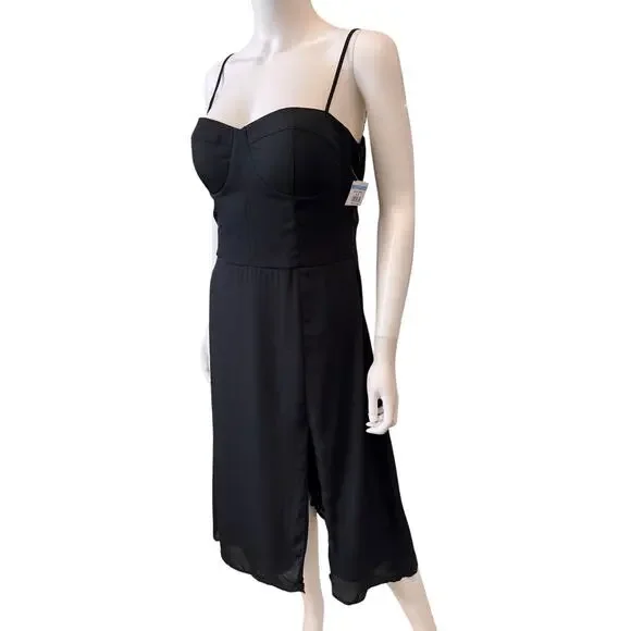 New SOCIALITE NORDSTROM Women's Black Front-Slit Bustier Dress Size L - Picture 3 of 6